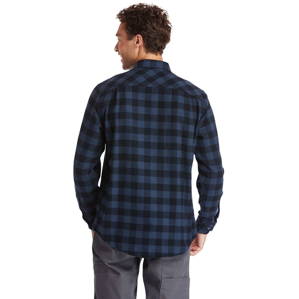 Timberland Πουκαμισα Ανδρικα Σκουρο Μπλε - Pro® Woodfort Midweight Flannel Work - Greece 2580419-EO